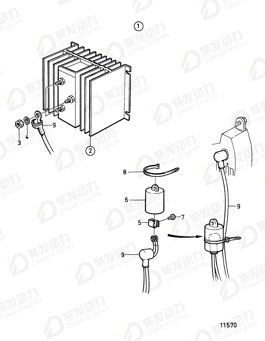 volvo penta Charge distributor 873120 Drawing